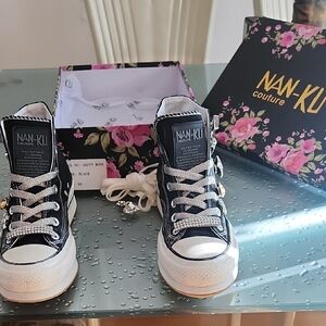 Nan-Ku Couture Black High-Top Sneakers